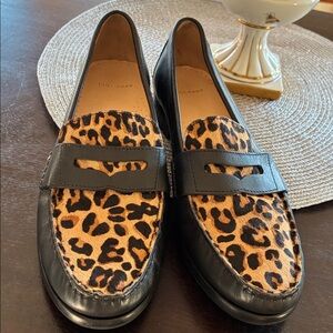 Cole Haan Women's Black and Animal Print Loafers